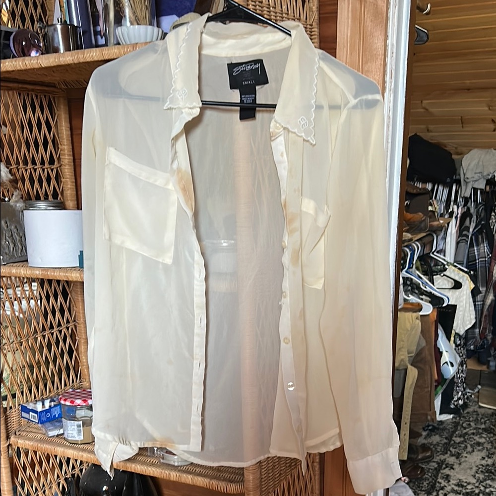 STUSSY Sheer Button Down *FLAWS*